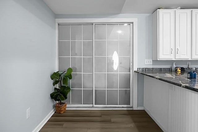 interior space featuring dark hardwood / wood-style flooring