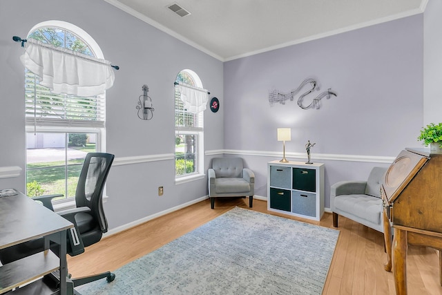 3257 Heathland Way, Mount Pleasant, SC 29466 - office with crown molding and wood finished floors