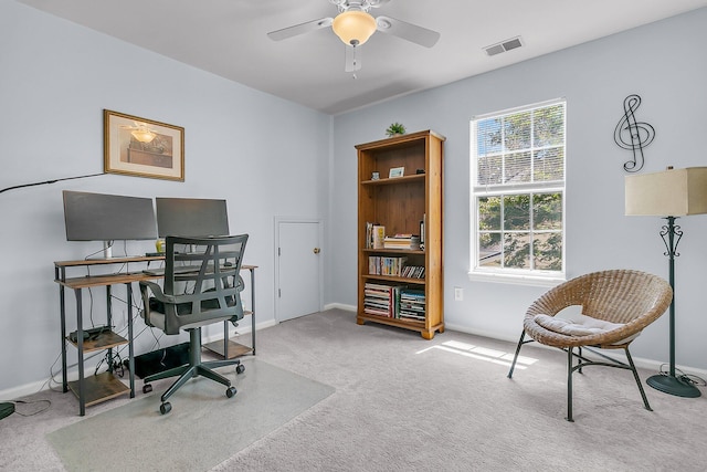 3257 Heathland Way, Mount Pleasant, SC 29466 - carpeted office featuring baseboards and a ceiling fan