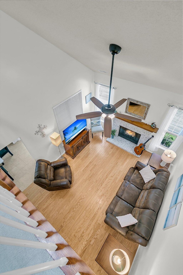 3257 Heathland Way, Mount Pleasant, SC 29466 - living area with wood finished floors and a glass covered fireplace