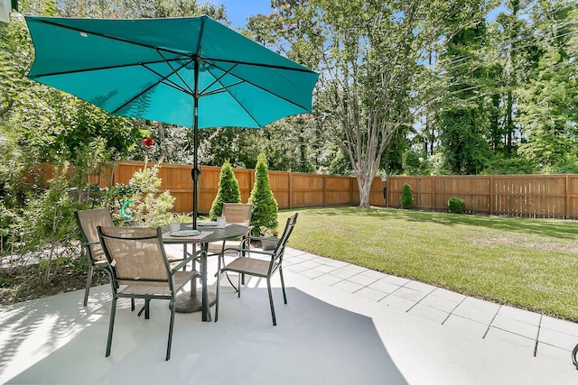 3257 Heathland Way, Mount Pleasant, SC 29466 - fenced backyard featuring a patio and outdoor dining space