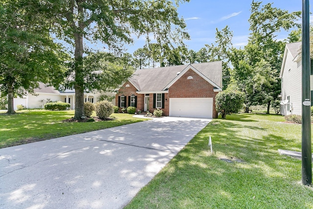 3257 Heathland Way, Mount Pleasant, SC 29466 - view of front of property featuring brick siding, an attached garage, a front yard, and concrete driveway