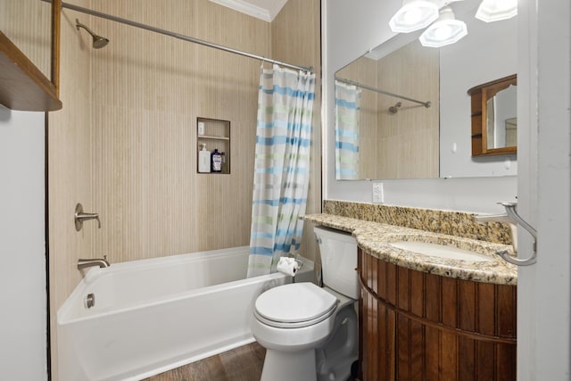 2218 Myrtle Ave, Sullivans Island, SC 29482 - full bathroom featuring shower / bath combo with shower curtain, vanity, and wood finished floors