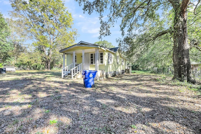 exterior space with covered porch