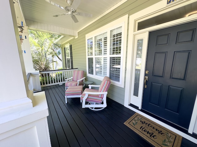 1736 James Basford Pl, Mount Pleasant, SC 29466 - wooden terrace with a porch and ceiling fan