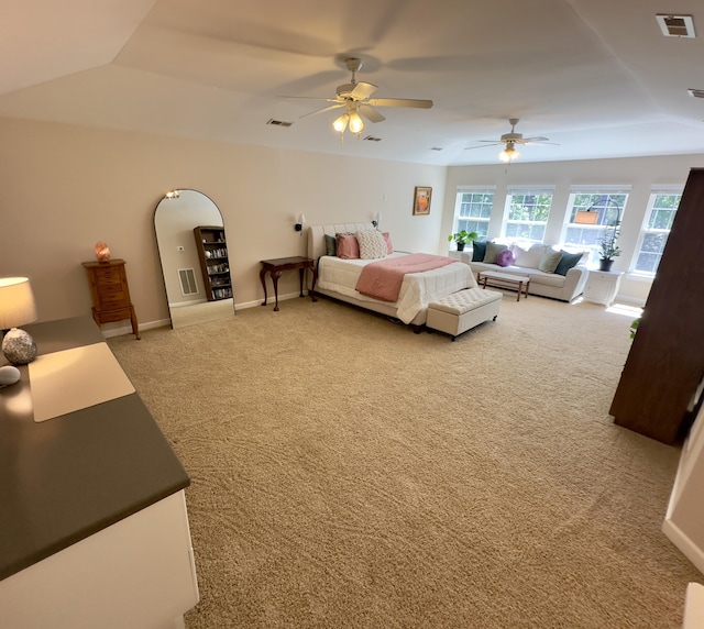 1736 James Basford Pl, Mount Pleasant, SC 29466 - bedroom featuring carpet floors, baseboards, lofted ceiling, and visible vents