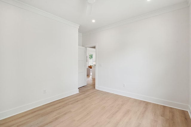 4620 Ohear Ave, North Charleston, SC 29405 - spare room with light wood-style flooring, ornamental molding, baseboards, and recessed lighting