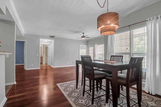 700 Daniel Ellis Dr Unit 3108, Charleston, SC 29412 - dining space featuring wood finished floors, a ceiling fan, and ornamental molding