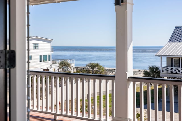 balcony with a water view