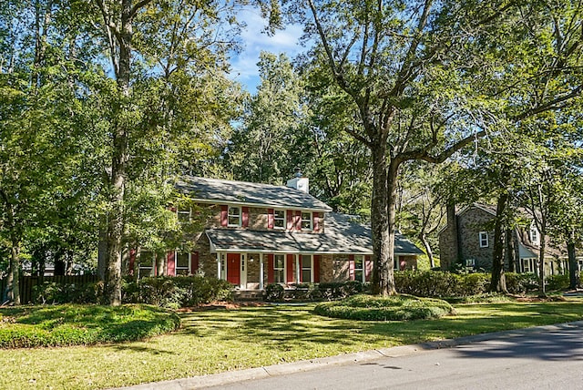 colonial house with a front yard