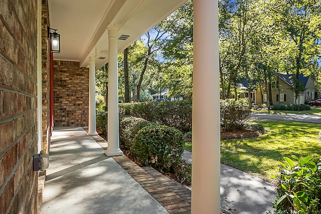 view of patio with covered porch