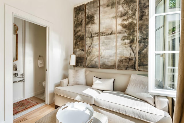 living area featuring wood finished floors