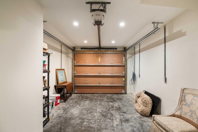 garage with recessed lighting