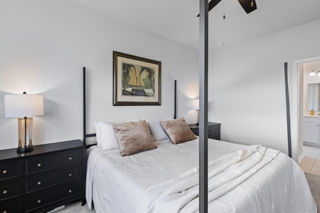 1173 Wading Point Blvd, Huger, SC 29450 - bedroom featuring ensuite bath, ceiling fan, and light tile patterned flooring