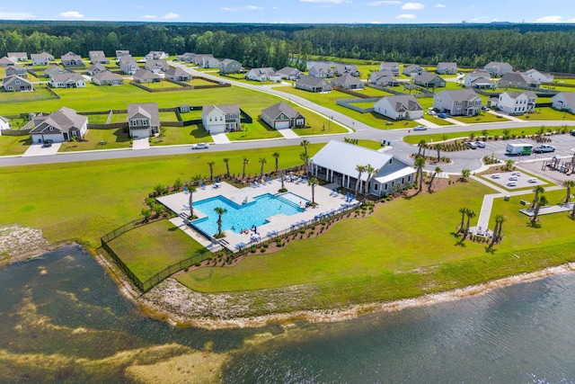 1173 Wading Point Blvd, Huger, SC 29450 - aerial view of a pool and a nearby body of water