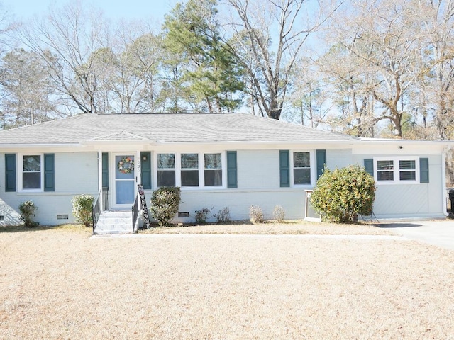 view of single story home