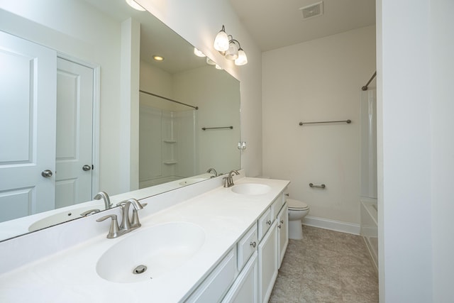 9710 Table Mountain Ln, Ladson, SC 29456 - bathroom with double vanity and  shower combination