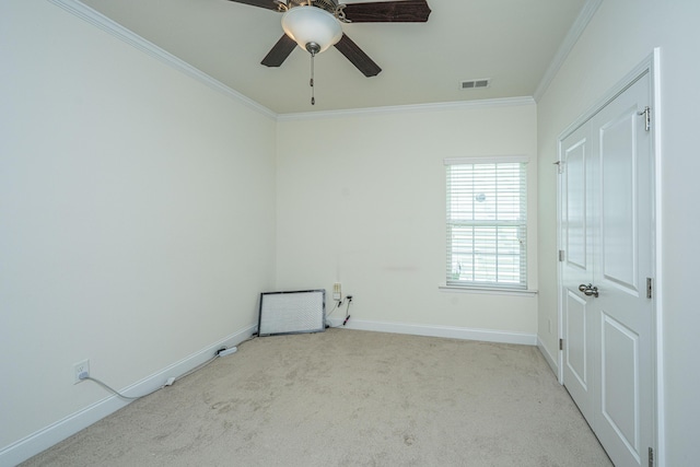 9710 Table Mountain Ln, Ladson, SC 29456 - unfurnished bedroom with ornamental molding, carpet, and a ceiling fan