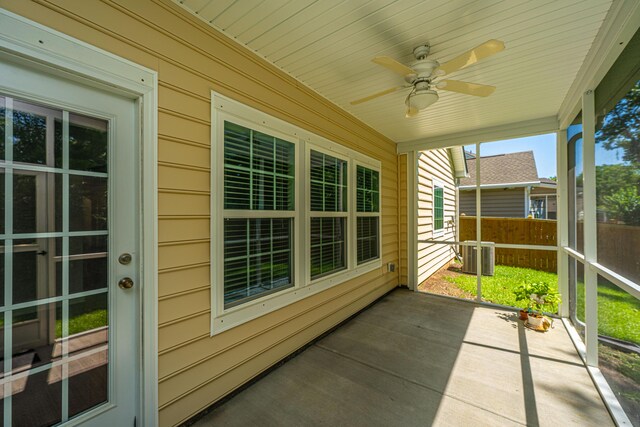 9710 Table Mountain Ln, Ladson, SC 29456 - unfurnished sunroom with a ceiling fan