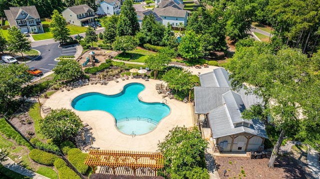 9710 Table Mountain Ln, Ladson, SC 29456 - aerial view of residential area featuring a pool