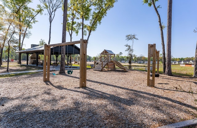 community playground with a gazebo