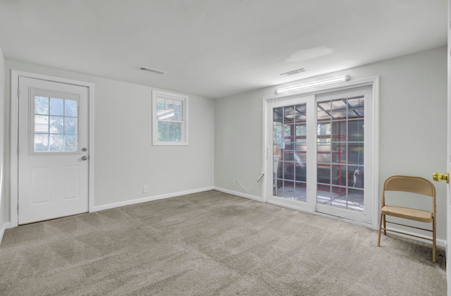 interior space with light colored carpet