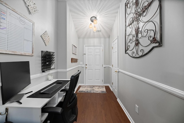 5332 Copley Cir, Summerville, SC 29485 - home office featuring dark wood-style flooring and baseboards