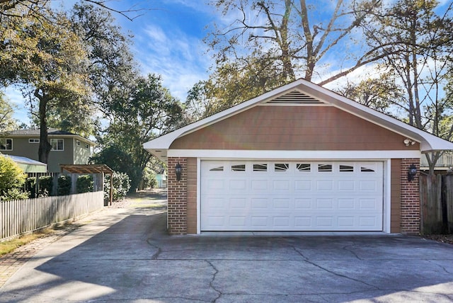 view of garage