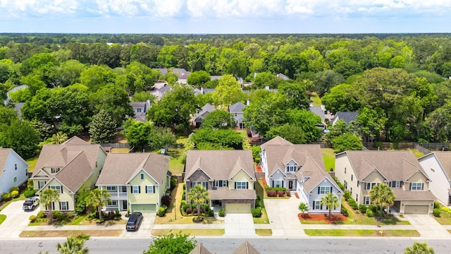 aerial view with a residential view