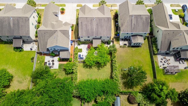 drone / aerial view with a residential view