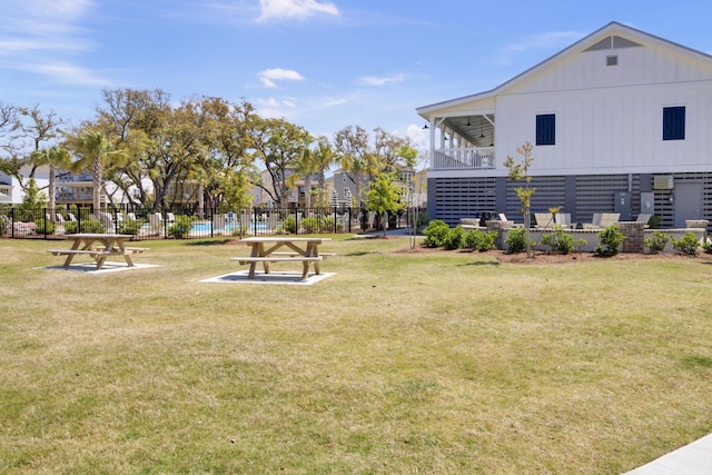 view of yard featuring fence