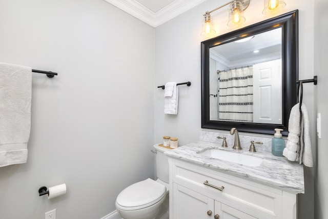 1762 James Loop Rd, Manning, SC 29102 - full bathroom featuring crown molding, vanity, and toilet