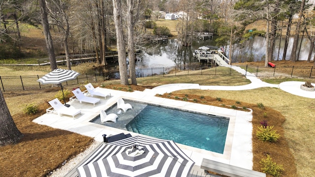 1762 James Loop Rd, Manning, SC 29102 - view of swimming pool featuring a water view and view of wooded area