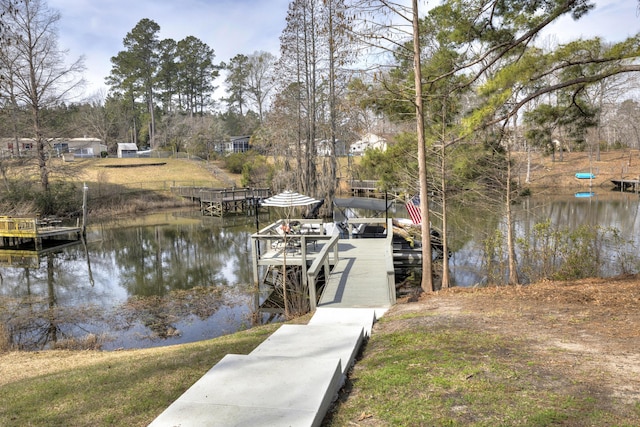 1762 James Loop Rd, Manning, SC 29102 - dock with a water view and view of wooded area