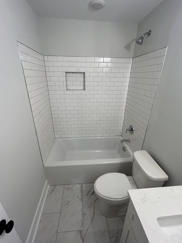 641 Magnolia Rd, Charleston, SC 29407 - full bathroom featuring vanity, marble look tiles, and  shower combination