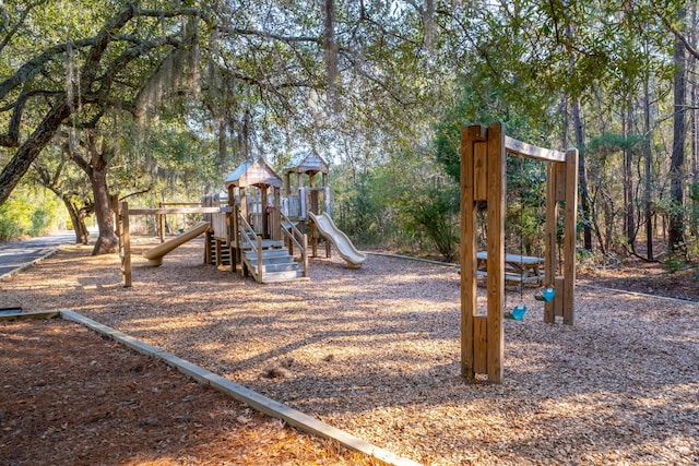 view of community jungle gym