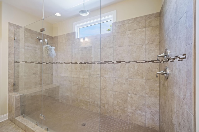 bathroom with walk in shower