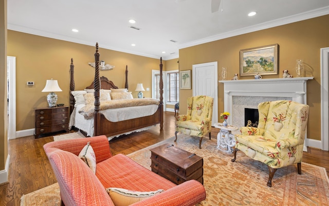 2 Bedons Aly, Charleston, SC 29401 - bedroom with wood finished floors and ornamental molding