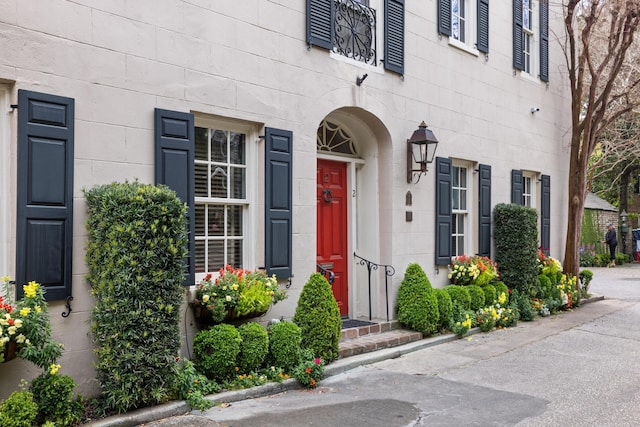 2 Bedons Aly, Charleston, SC 29401 - view of exterior entry with concrete block siding