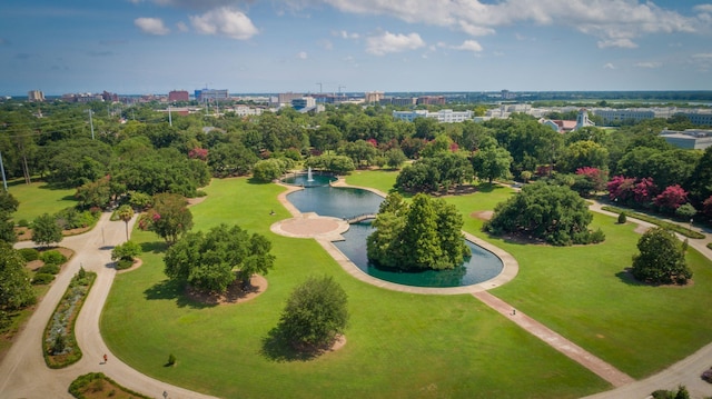 aerial view with a city view