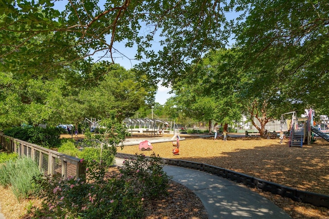 surrounding community with fence and playground community