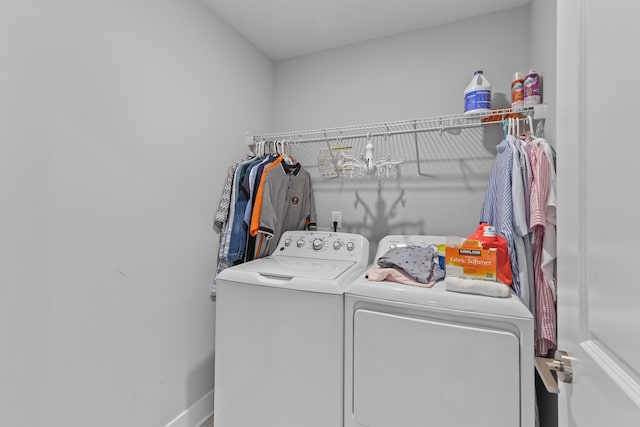 129 Martins Point Dr, Wando, SC 29492 - laundry room with washer and dryer and baseboards