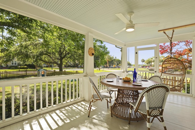 2060 Wappoo Hall Rd, Charleston, SC 29412 - sunroom / solarium featuring a ceiling fan and outdoor dining area
