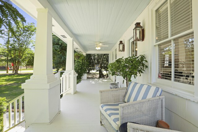 2060 Wappoo Hall Rd, Charleston, SC 29412 - porch with ceiling fan