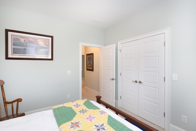 bedroom with a closet