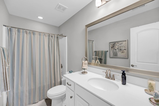 1173 Triple Crown Ct, Mount Pleasant, SC 29429 - bathroom featuring toilet, vanity, recessed lighting, and visible vents