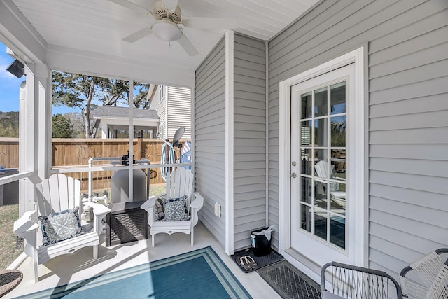 1173 Triple Crown Ct, Mount Pleasant, SC 29429 - sunroom with a ceiling fan and plenty of natural light