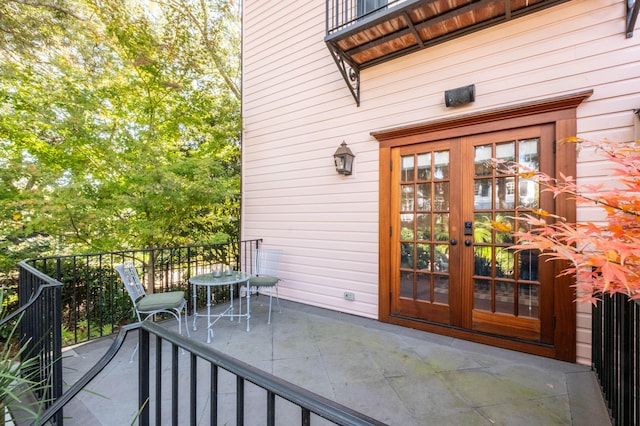 balcony with french doors