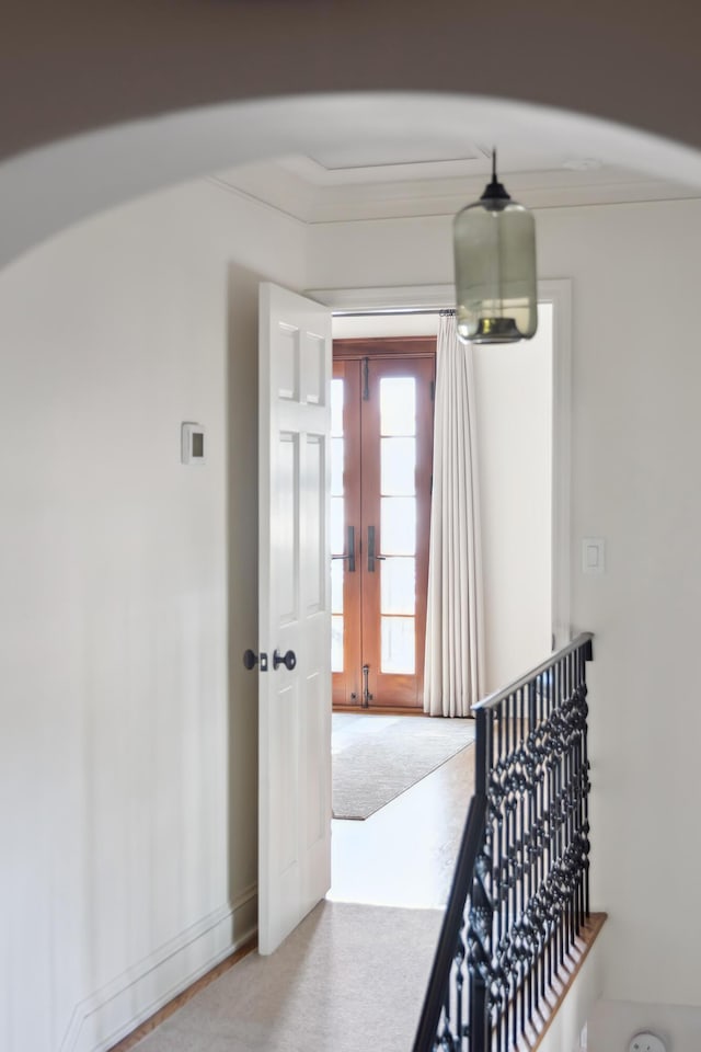 hallway with french doors