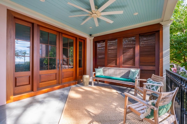 view of patio / terrace with ceiling fan